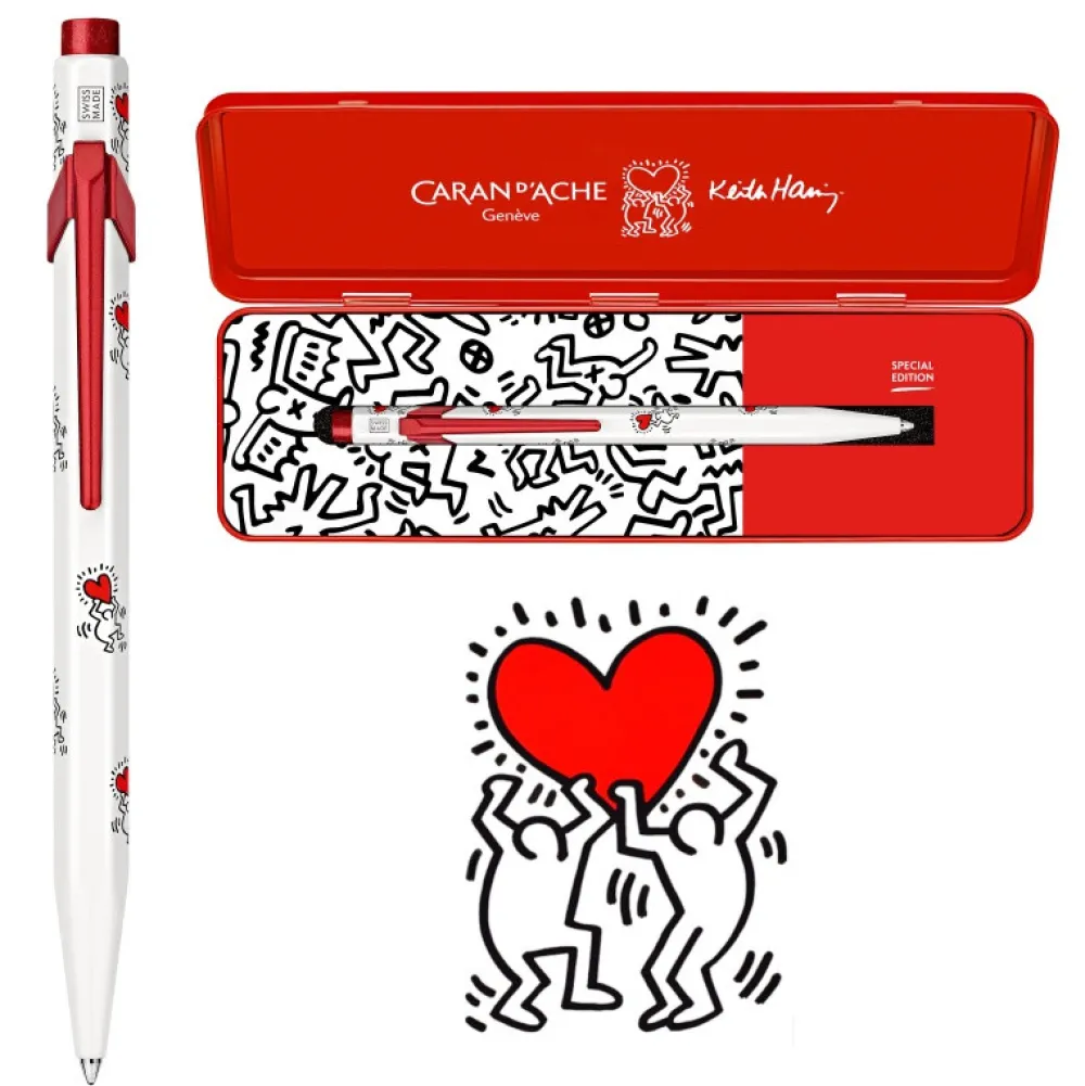 Caran d'Ache Długopis 849 Keith Haring z etui - - White & Red