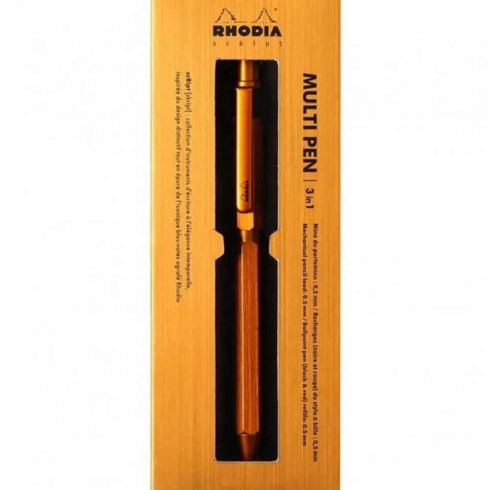 Rhodia Długopis Multipen scRipt 3w1 - - pomarańczowy