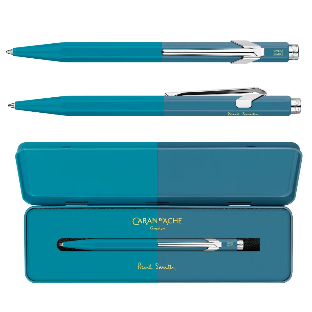 Caran d'Ache Długopis 849 Paul Smith z etui - - Cyan & Steel