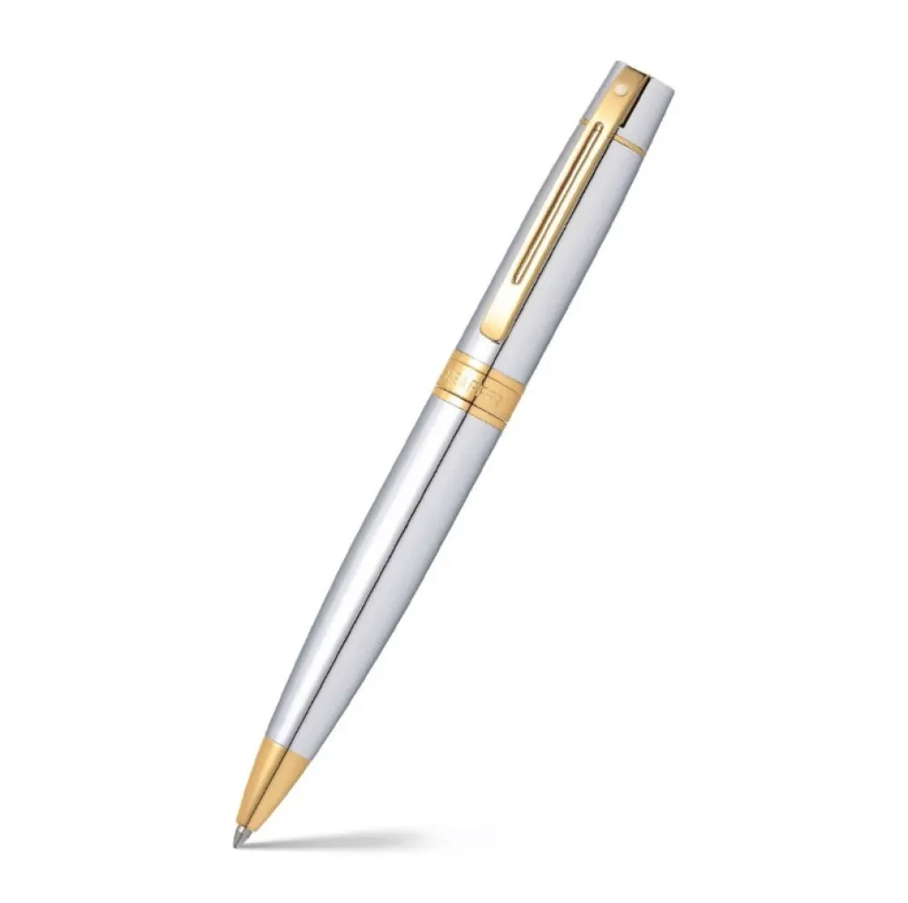 Sheaffer Długopis 300 - - Bright Chrome Gold Trim > Długopisy