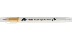 Pentel Dwustronny pisak pędzelkowy Brush Sign Pen Twin - - złota ochra