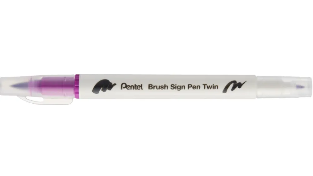 Pentel Dwustronny pisak pędzelkowy Brush Sign Pen Twin - - magenta