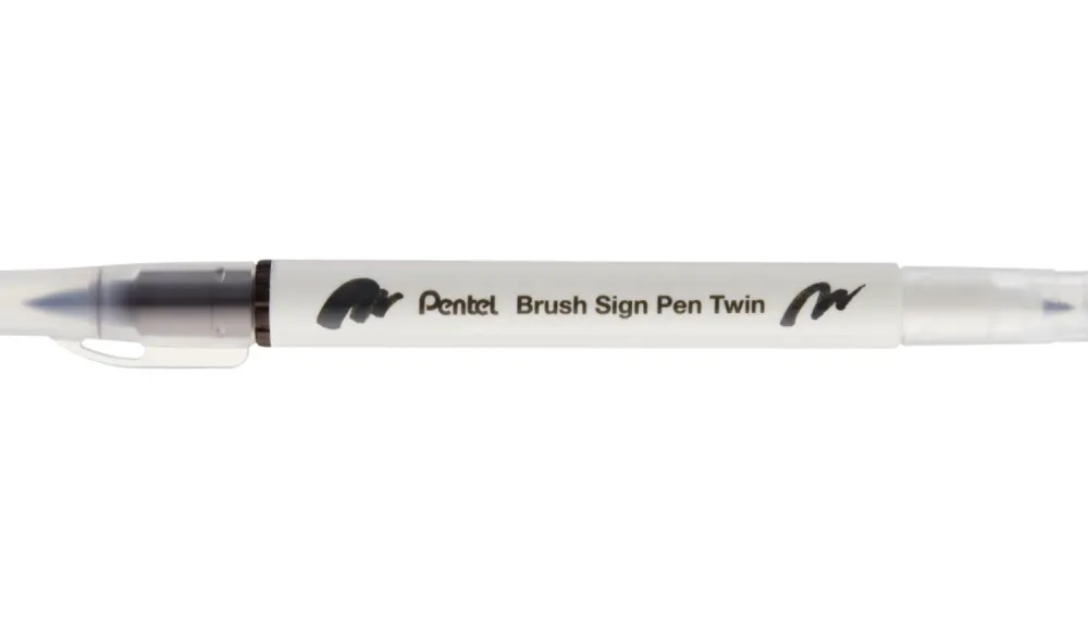 Pentel Dwustronny pisak pędzelkowy Brush Sign Pen Twin - - stalowoniebieski > Pisaki Kaligraficzne
