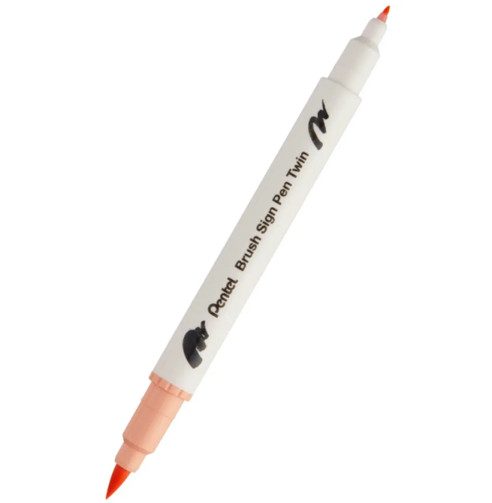 Pentel Dwustronny pisak pędzelkowy Brush Sign Pen Twin - - oliwkowy > Pisaki Kaligraficzne