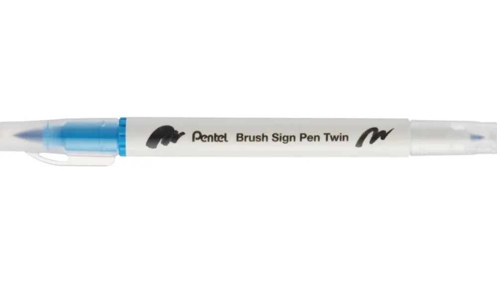 Pentel Dwustronny pisak pędzelkowy Brush Sign Pen Twin - - turkusowy