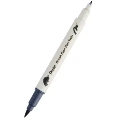 Pentel Dwustronny pisak pędzelkowy Brush Sign Pen Twin - - jasnoszary