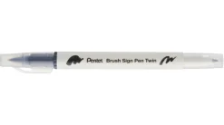 Pentel Dwustronny pisak pędzelkowy Brush Sign Pen Twin - - jasnoszary