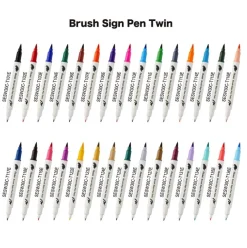 Pentel Dwustronny pisak pędzelkowy Brush Sign Pen Twin - - jasnozielony