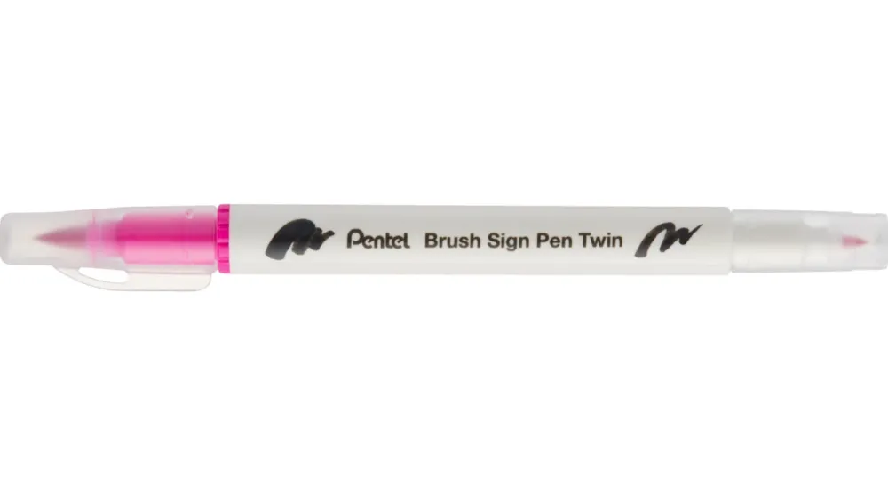 Pentel Dwustronny pisak pędzelkowy Brush Sign Pen Twin - - różowy > Pisaki Kaligraficzne