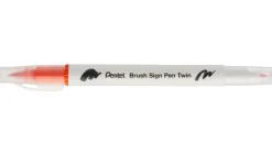 Pentel Dwustronny pisak pędzelkowy Brush Sign Pen Twin - - pomarańczowy > Pisaki Kaligraficzne