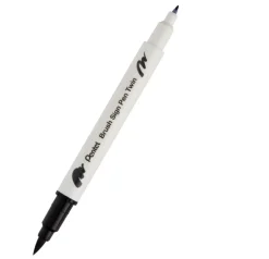 Pentel Dwustronny pisak pędzelkowy Brush Sign Pen Twin - - czarny