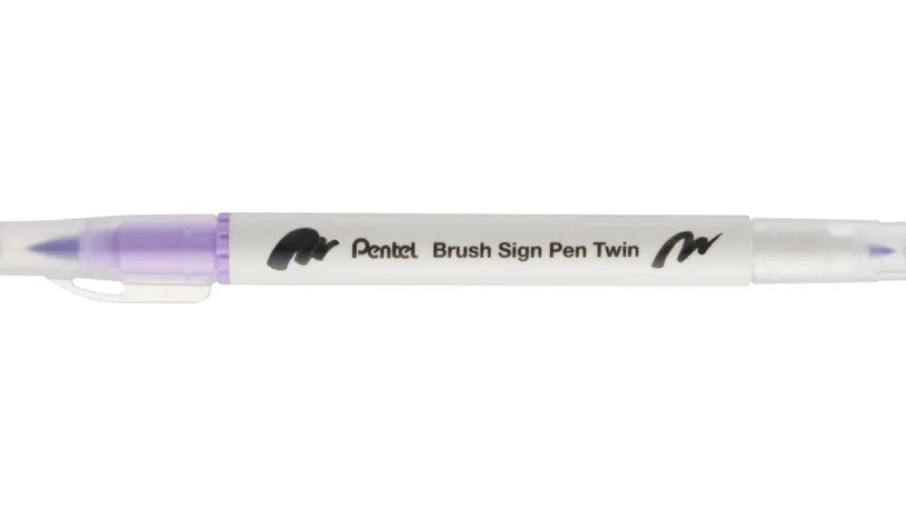 Pentel Dwustronny pisak pędzelkowy Brush Sign Pen Twin - - heliotrop > Pisaki Kaligraficzne