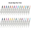 Pentel Dwustronny pisak pędzelkowy Brush Sign Pen Twin - - jasny błękit