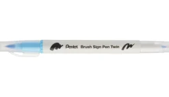 Pentel Dwustronny pisak pędzelkowy Brush Sign Pen Twin - - jasny błękit