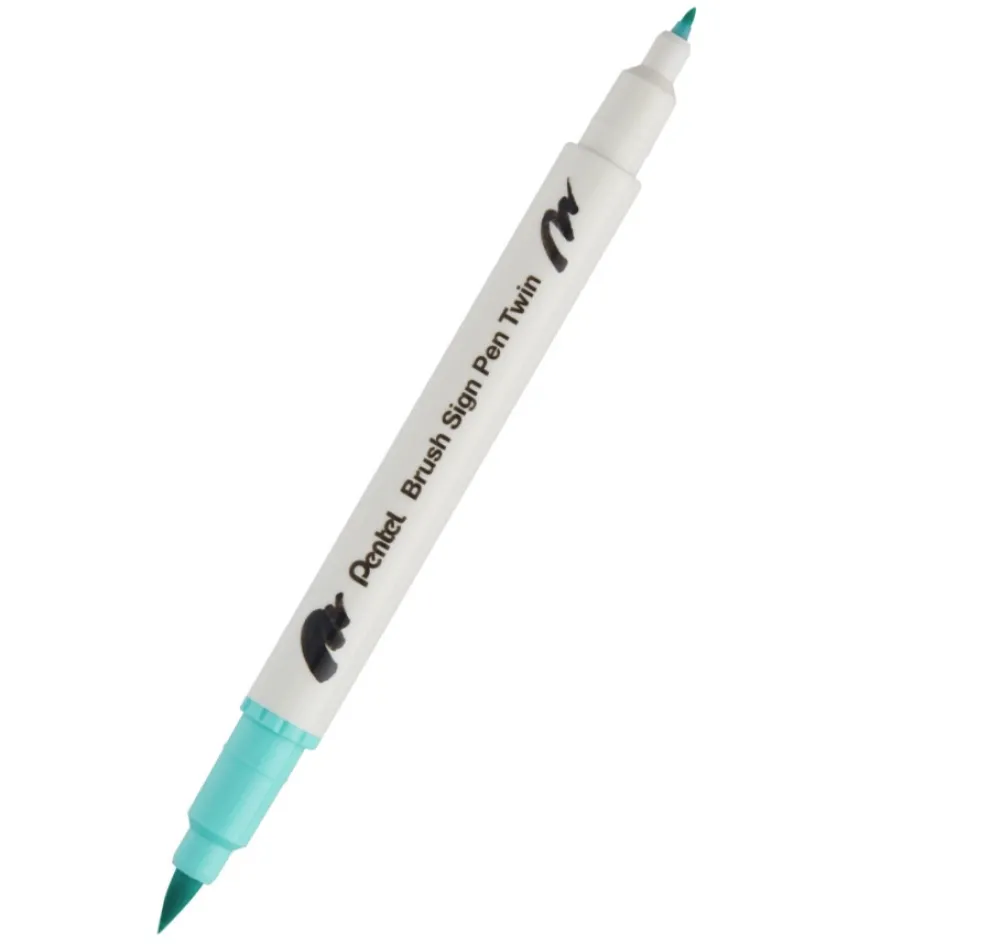 Pentel Dwustronny pisak pędzelkowy Brush Sign Pen Twin - - bordowy > Pisaki Kaligraficzne