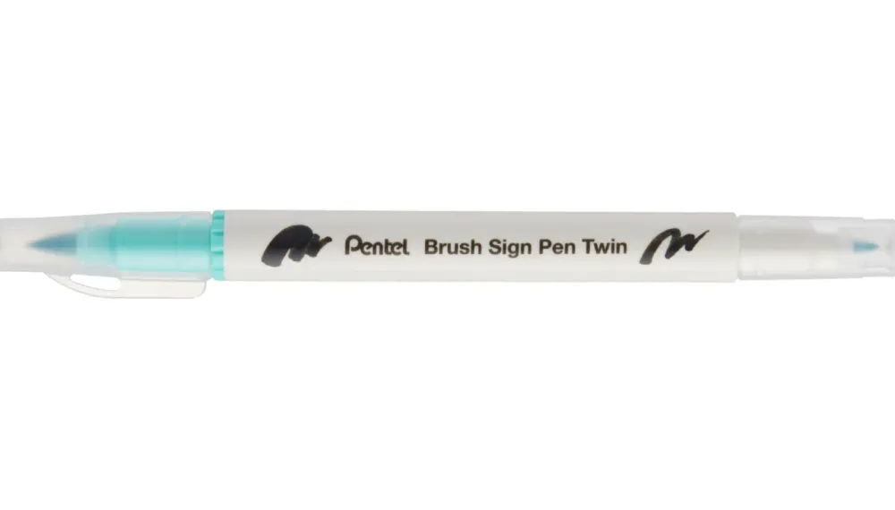 Pentel Dwustronny pisak pędzelkowy Brush Sign Pen Twin - - bordowy > Pisaki Kaligraficzne