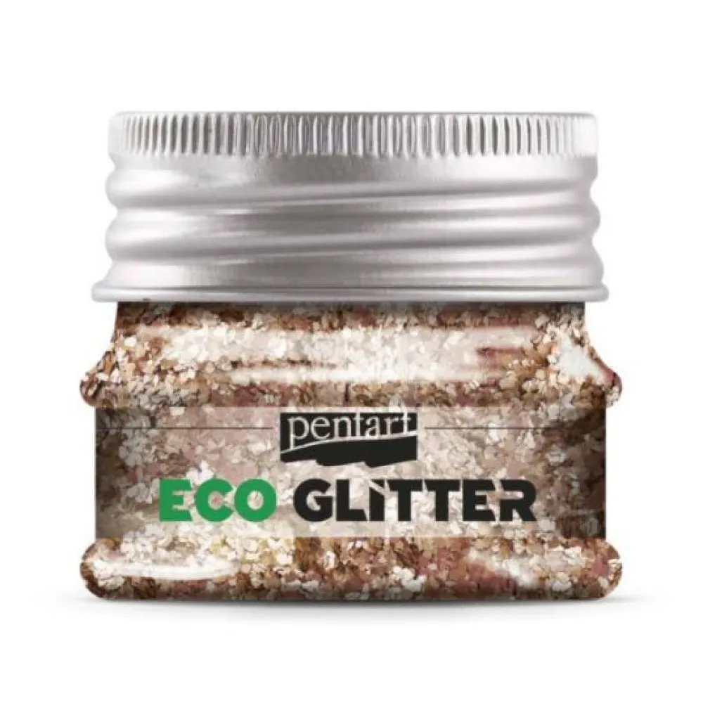 Pentart Eko brokat sypki Eco Glitter - - różowe złoto, gruby, 15 g > Brokat Dekoracyjny