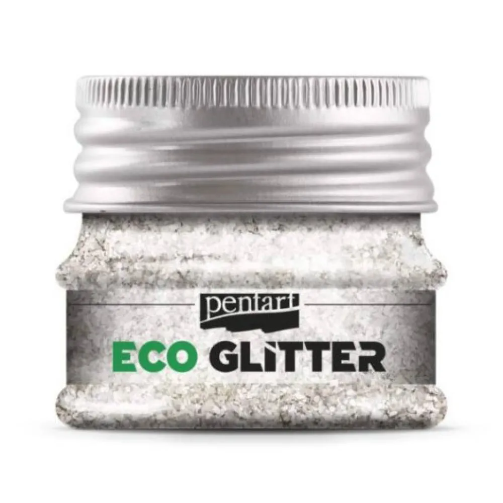 Pentart Eko brokat sypki Eco Glitter - - srebrny, gruby, 15 g