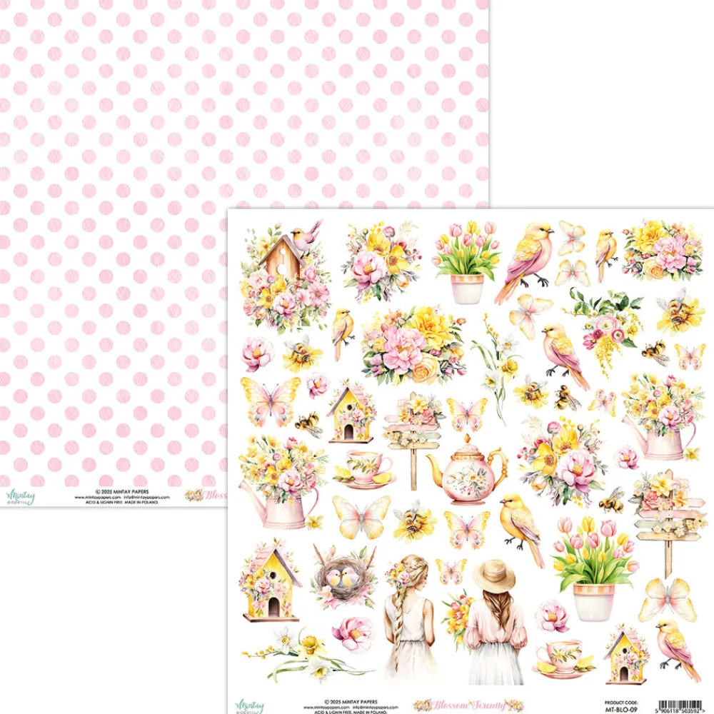 Mintay by Karola Elementy do wycinania 30,5 x 30,5 cm - Mintay - Blossom Serenity > Papiery Do Scrapbookingu