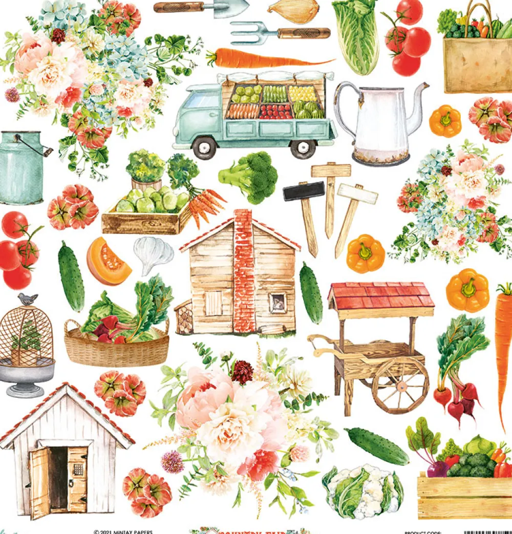 Mintay by Karola Elementy do wycinania 30,5 x 30,5 cm - Mintay - Country Fair > Papiery Do Scrapbookingu
