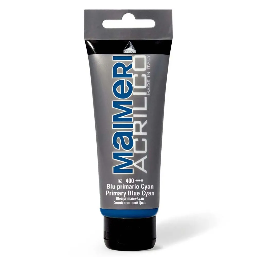 Maimeri Farba akrylowa Acrilico - - 400, Primary Blue Cyan, 200 ml
