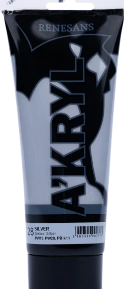 Renesans Farba akrylowa A'kryl metaliczna - - 28, silver, 200 ml