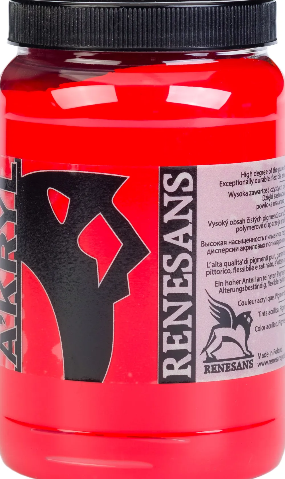 Renesans Farba akrylowa A'kryl - - 09, czerwień błyszcząca, 500 ml > Farby Akrylowe