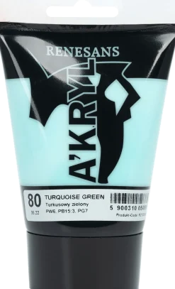 Renesans Farba akrylowa A'kryl - - 80, Turquoise Green, 100 ml > Farby Akrylowe
