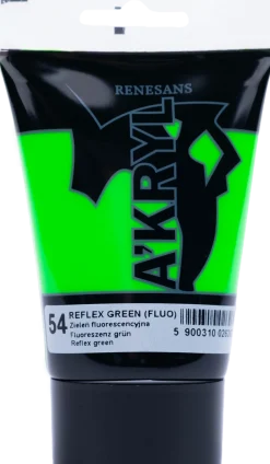 Renesans Farba akrylowa A'kryl - - zieleń fluorescencyjna, 100 ml > Farby Akrylowe