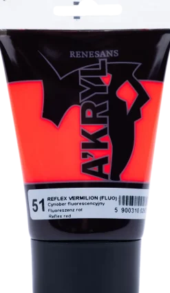 Renesans Farba akrylowa A'kryl - - vermilion fluorescencyjny, 100 ml