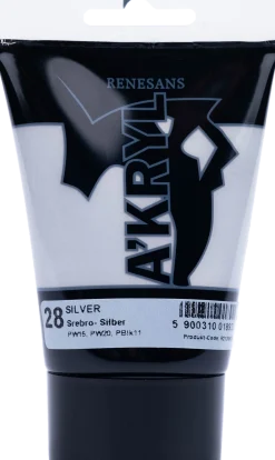 Renesans Farba akrylowa A'kryl - - srebrna, 100 ml > Farby Akrylowe