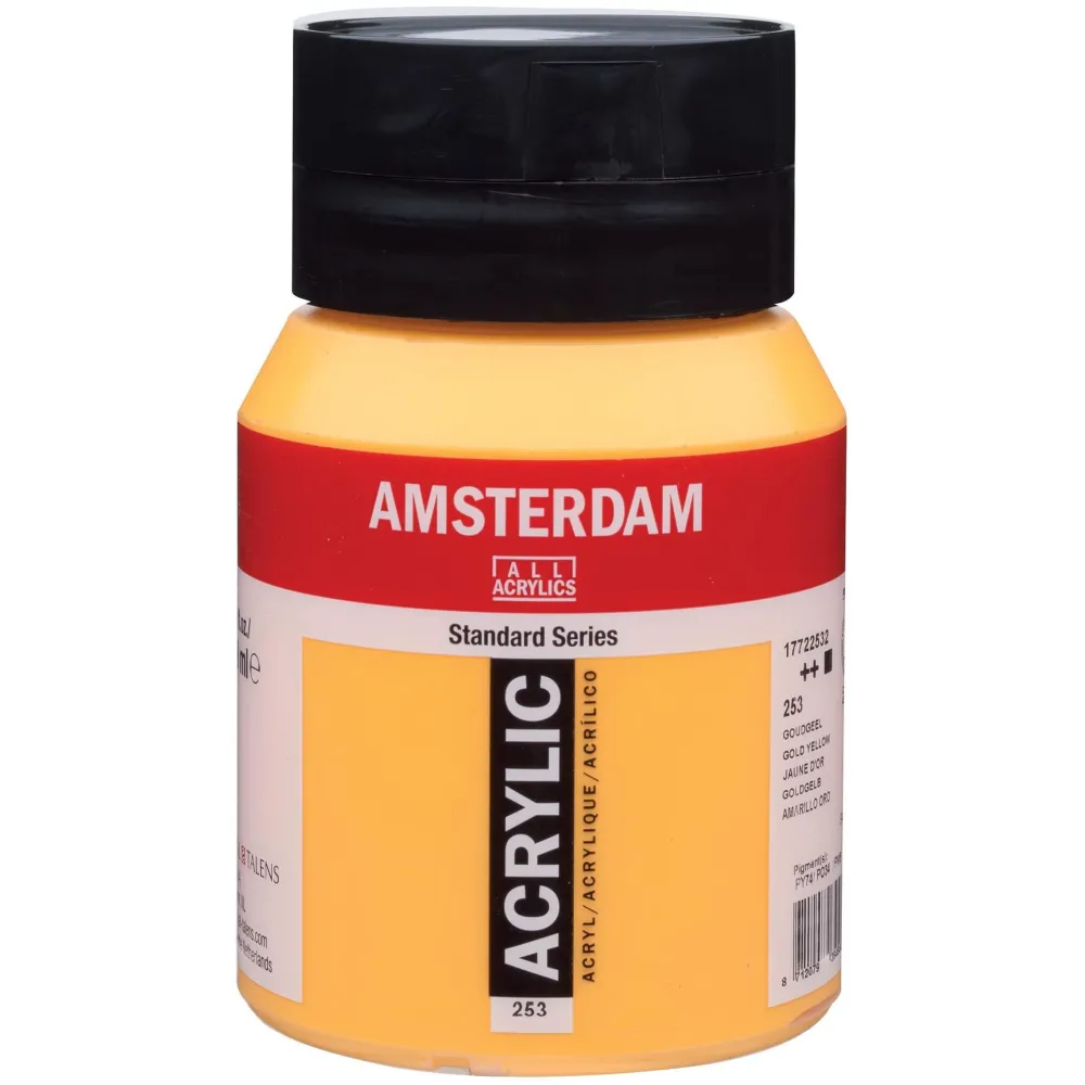 Amsterdam Farba akrylowa - - 253, Gold Yellow, 500 ml > Farby Akrylowe