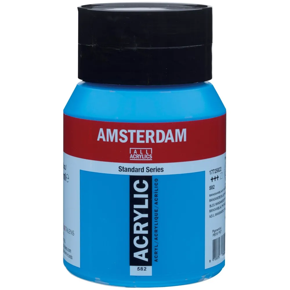 Amsterdam Farba akrylowa - - 582, Manganese Blue Phthalo, 500 ml