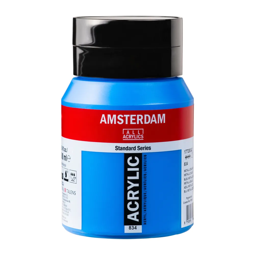 Amsterdam Farba akrylowa - - 834 Metallic Blue 500 ml