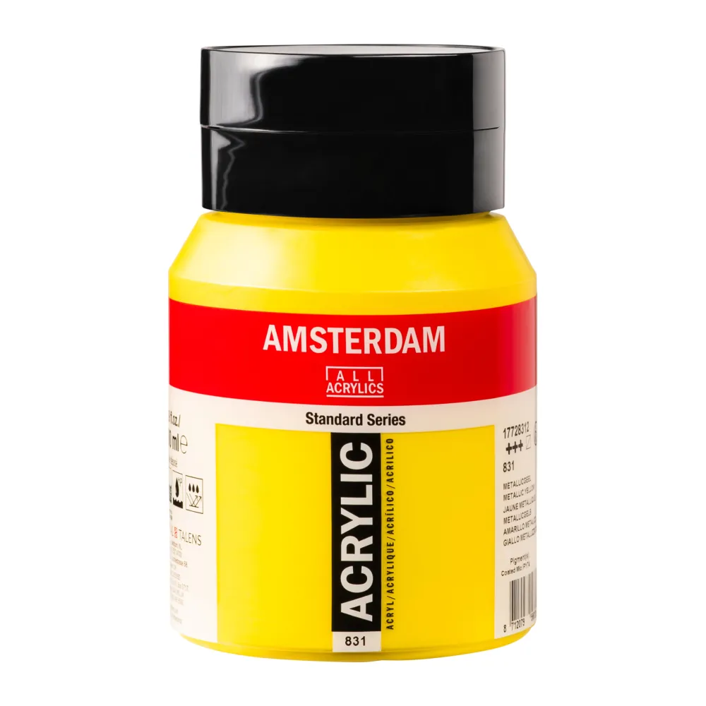 Amsterdam Farba akrylowa - - 831 Metallic Yellow 500 ml