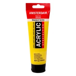 Amsterdam Farba akrylowa - - 831, Metallic Yellow, 120 ml