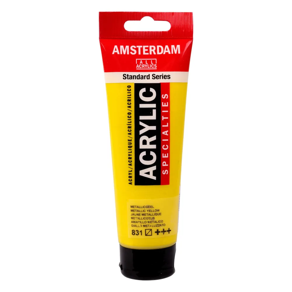 Amsterdam Farba akrylowa - - 831, Metallic Yellow, 120 ml