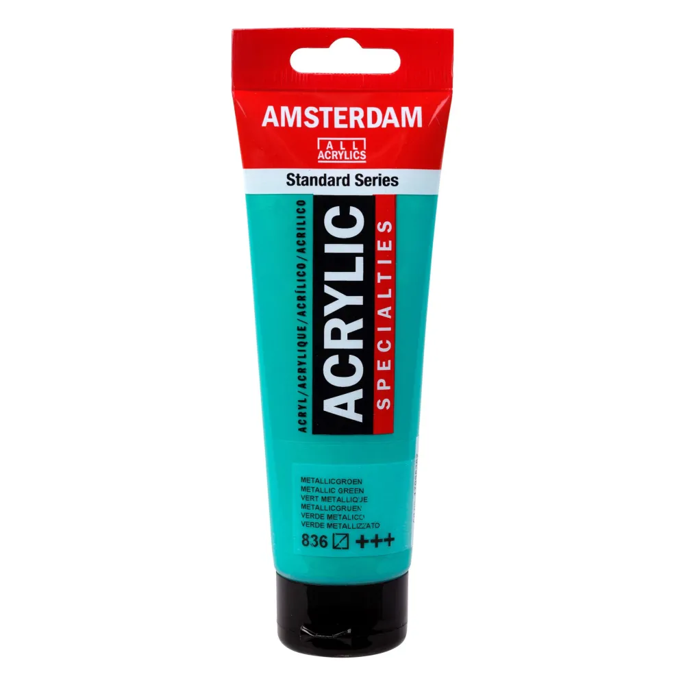 Amsterdam Farba akrylowa - - 836, Metallic Green, 120 ml