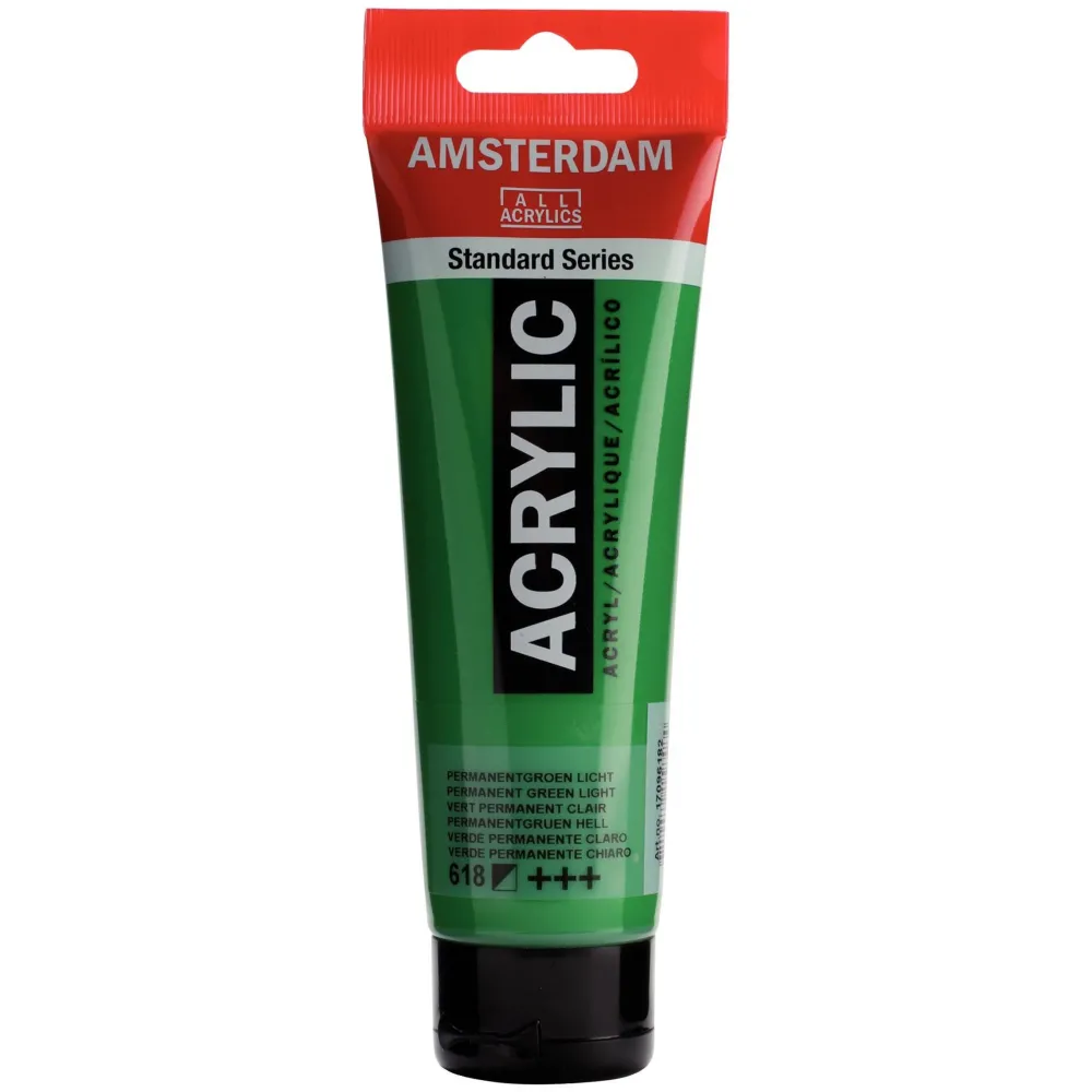 Amsterdam Farba akrylowa - - Permanent Green Light, 120 ml > Farby Akrylowe
