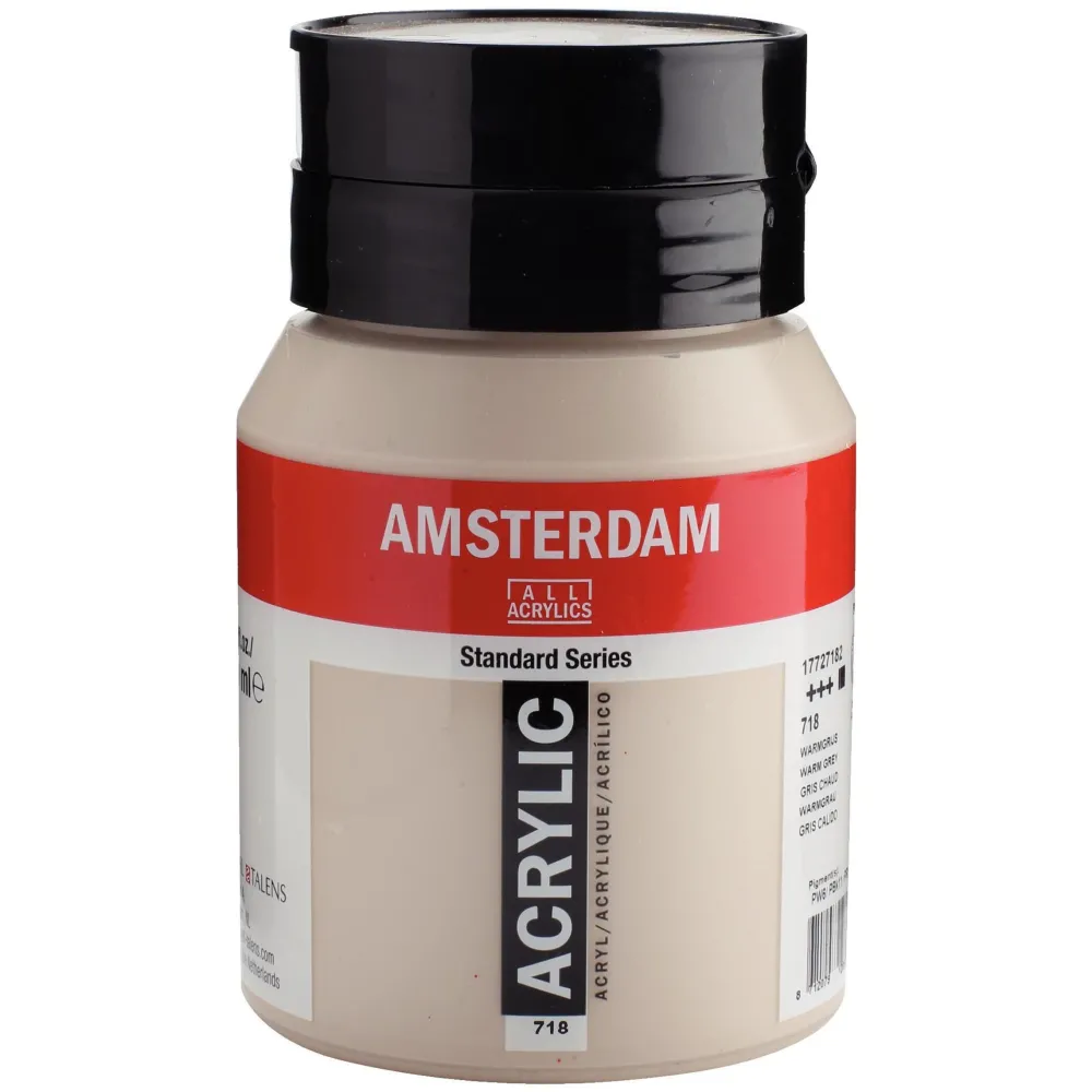 Amsterdam Farba akrylowa - - 718, Warm Grey, 500 ml > Farby Akrylowe