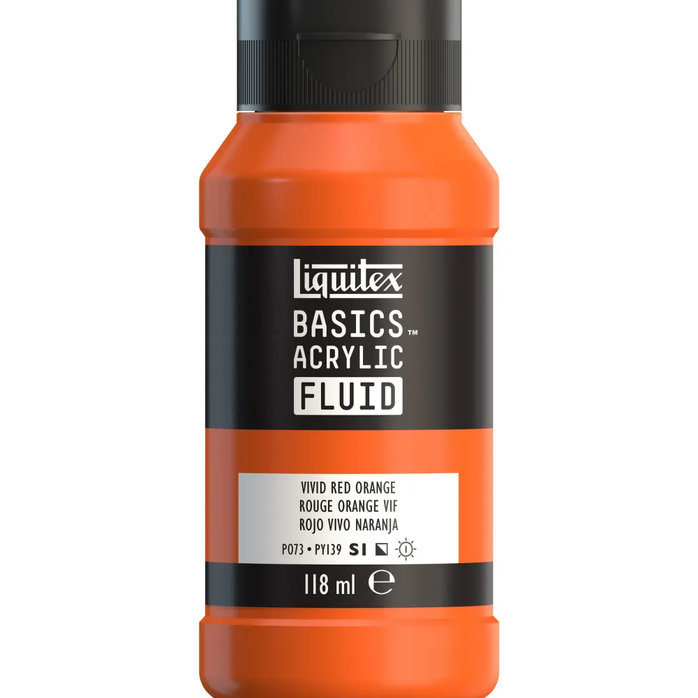 Liquitex Farba akrylowa Basics Acrylic Fluid - - 620, Vivid Red Orange, 118 ml > Farby Akrylowe