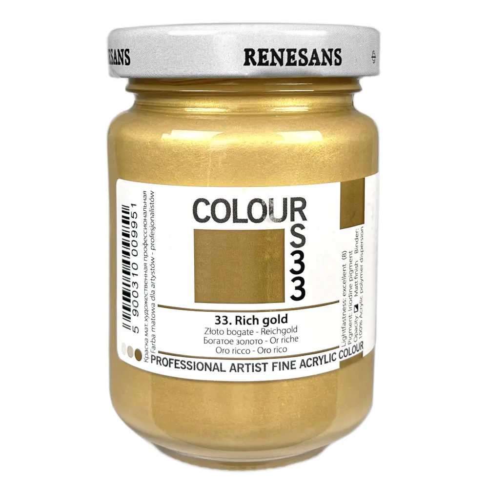 Renesans Farba akrylowa Colours - - 33, rich gold, 125 ml