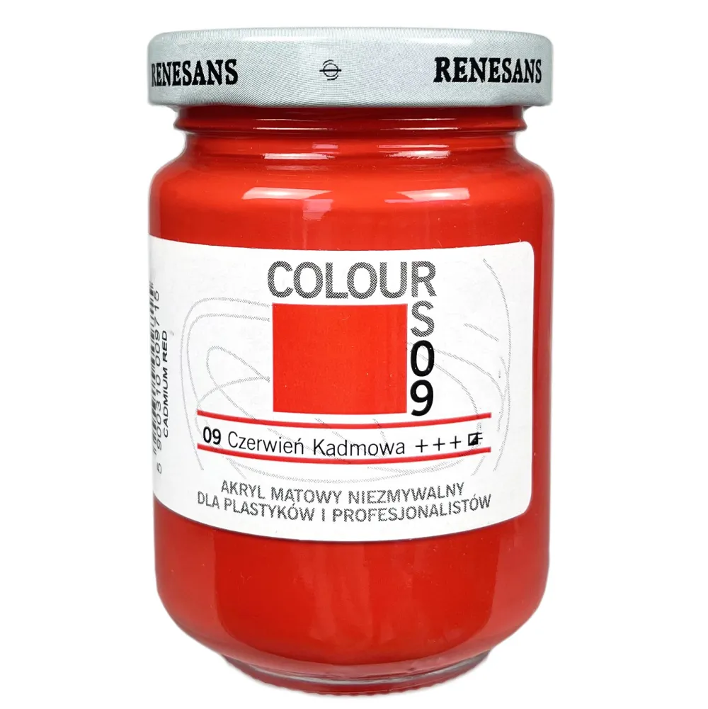 Renesans Farba akrylowa Colours - - 09, red cadmium, 125 ml