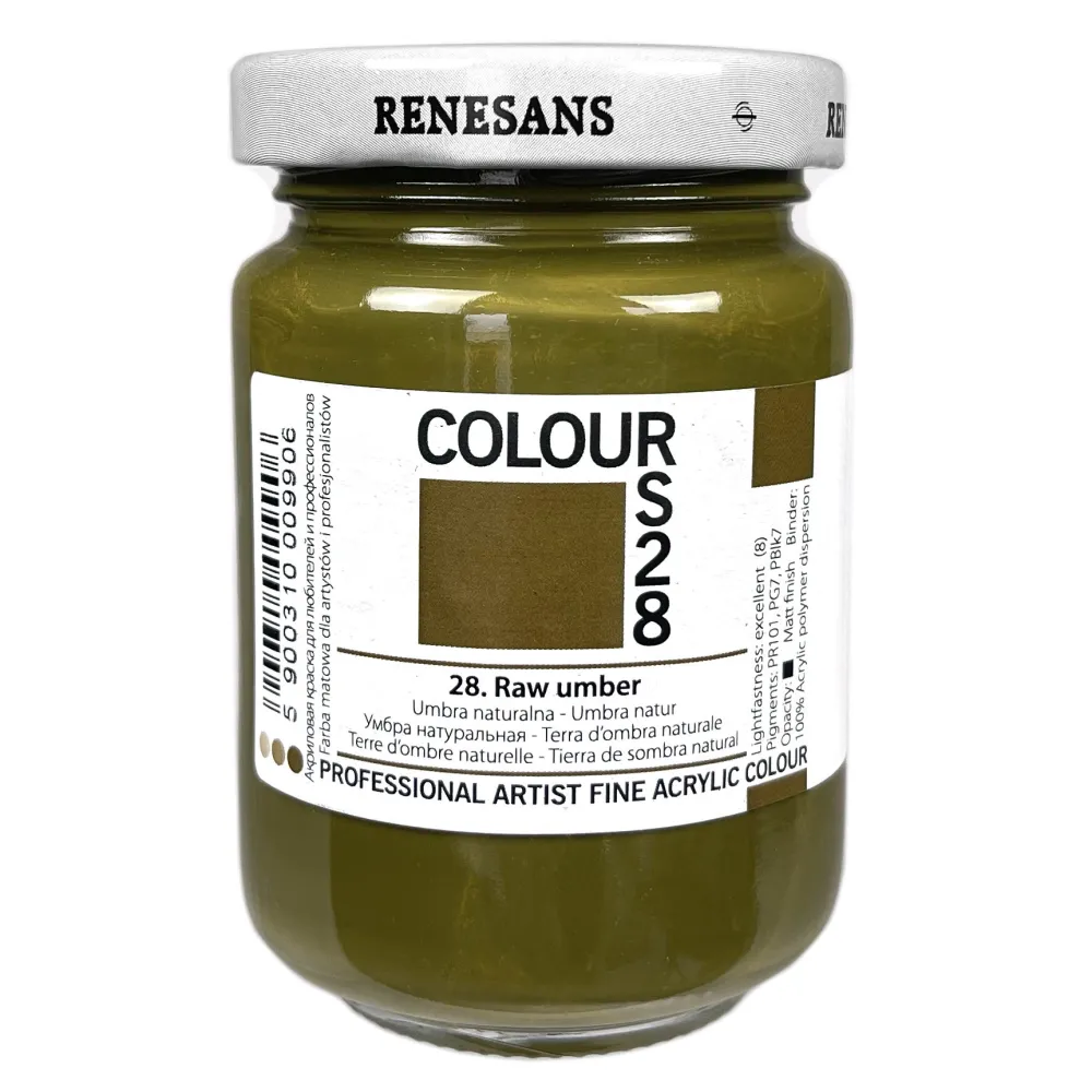 Renesans Farba akrylowa Colours - - 28, raw umber, 125 ml