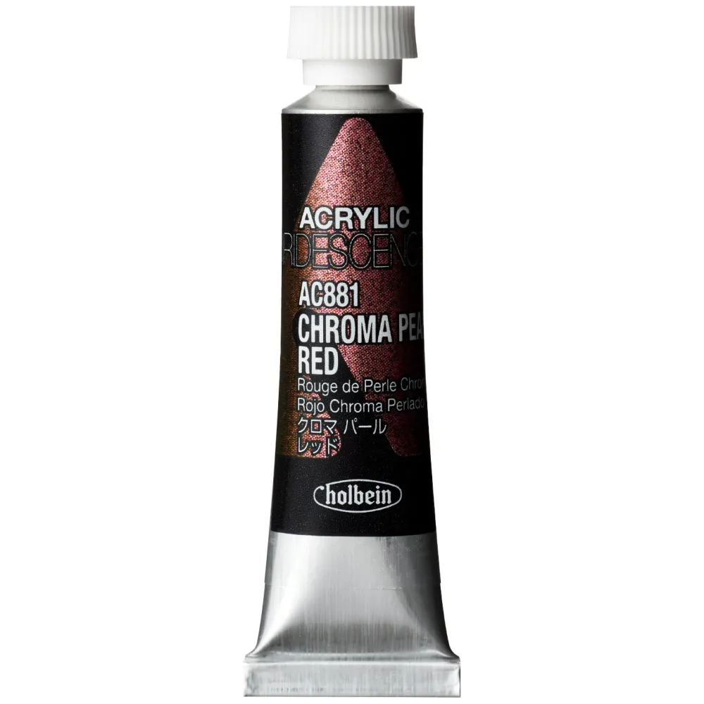Holbein Farba akrylowa Iridescence Acrylic - - 881, Chroma Pearl Red, 5 ml > Farby Akrylowe