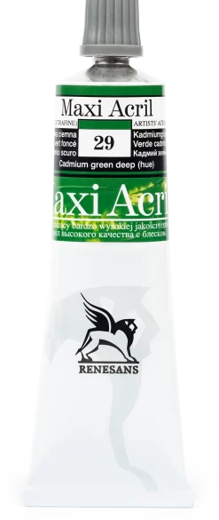 Renesans Farba akrylowa Maxi Acril - - 28, permanent green, 60 ml > Farby Akrylowe