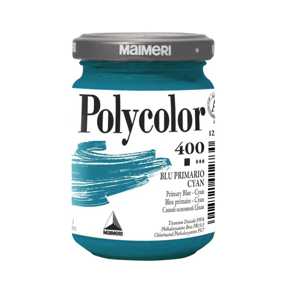 Maimeri Farba akrylowa Polycolor - - 400, Primary Blue Cyan, 140 ml