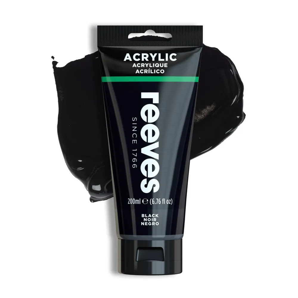 Reeves Farba akrylowa - - Black, 200 ml