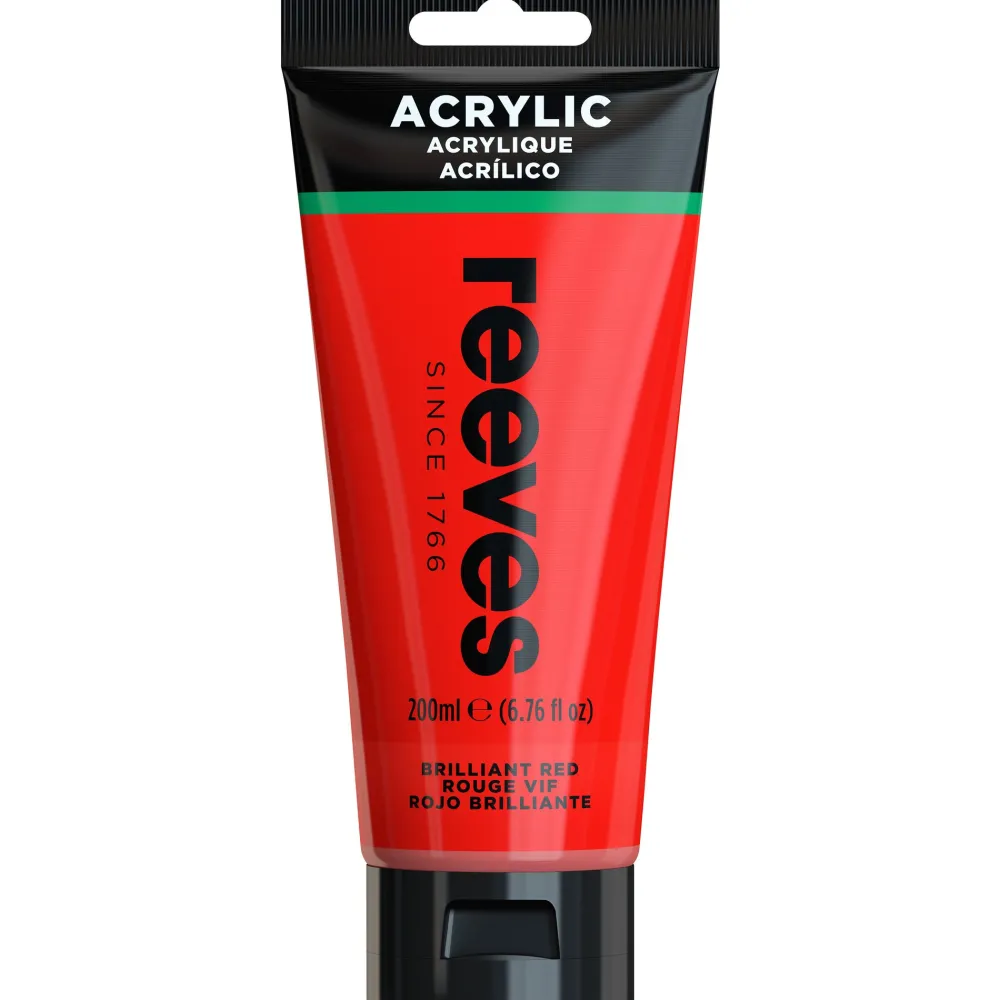 Reeves Farba akrylowa - - Brilliant Red, 200 ml > Farby Akrylowe