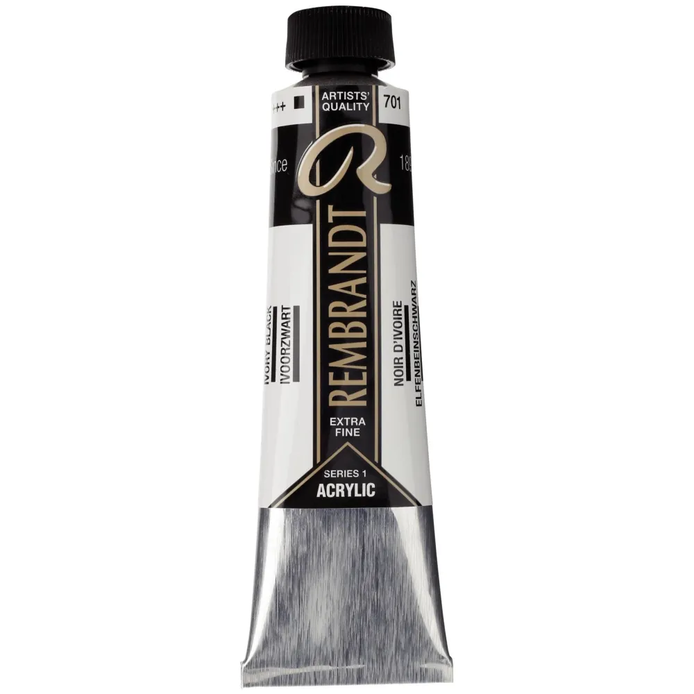 Rembrandt Farba akrylowa - - Ivory Black, 40 ml